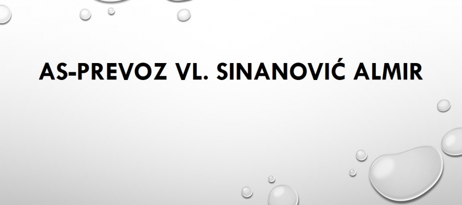 AS-PREVOZ vl. Sinanović Almir